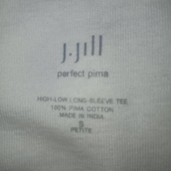 J.JILL PERFECT PIMA, IMCREAM, HIGH\LOW LONG SLEEVE TOP, SIZE SMALL PETITE - Picture 7 of 7